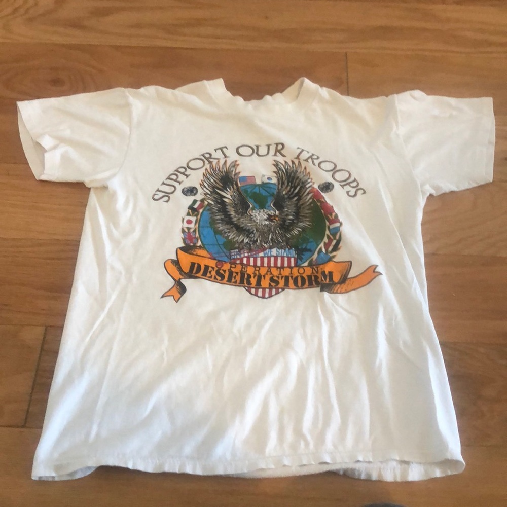 Vintage support our troops t shirt